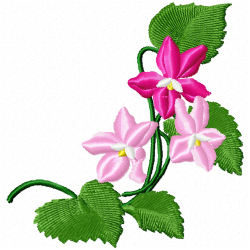 Flowers And Tree Embroidery Design 6